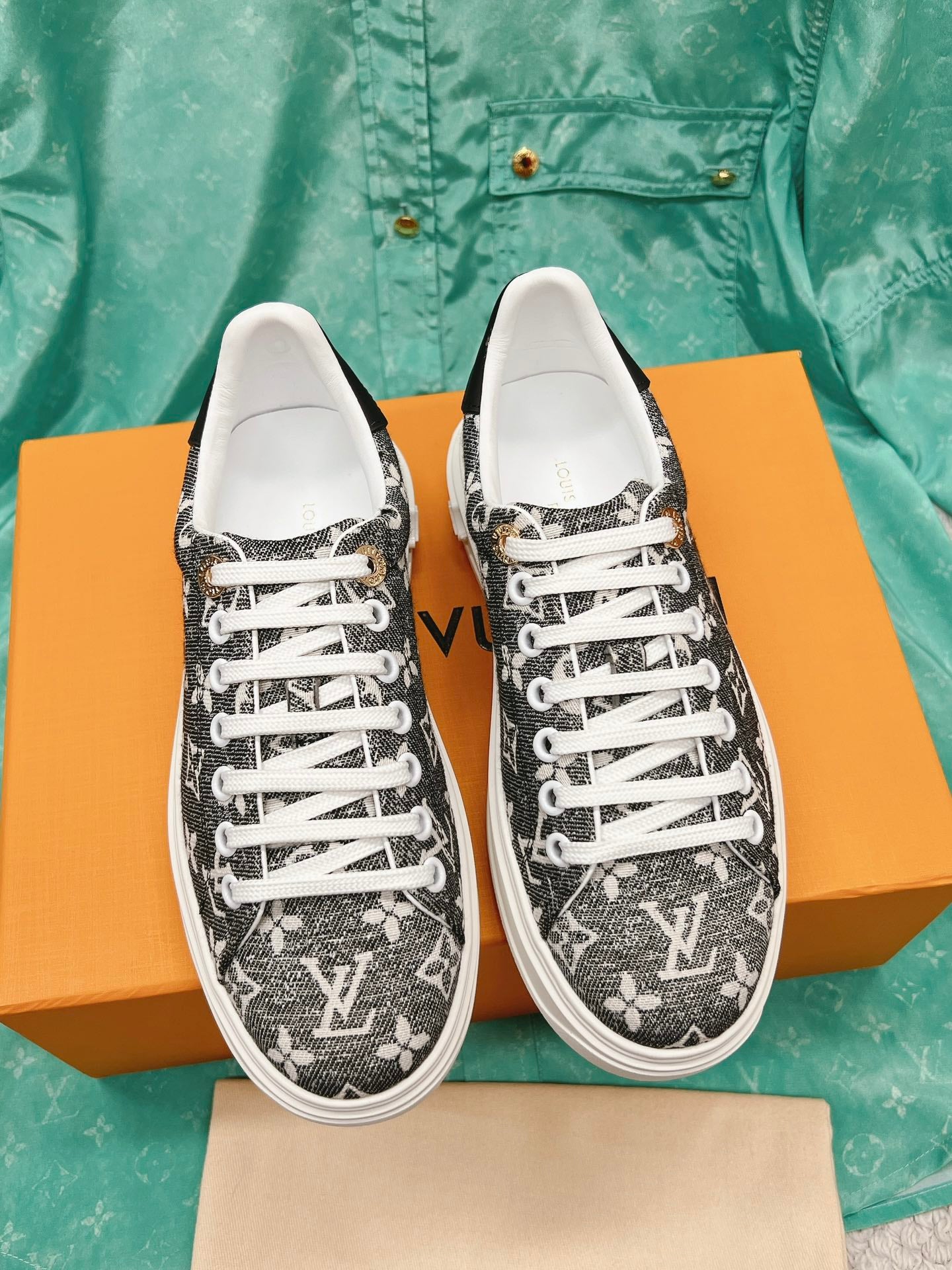 路L家-Vuitton x 草間彌生 經典小白鞋 灰色