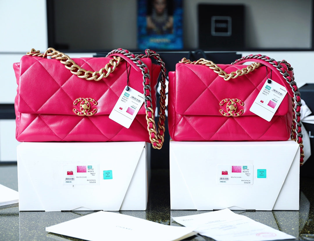 Chanel 19Bag-小號桃紅色