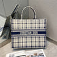 Dior Book Tote-大號41.5cm-黑白格紋