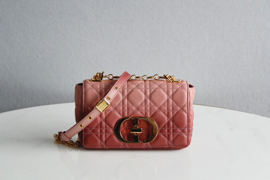 Dior Caro 小號20cm-漸變粉小牛皮