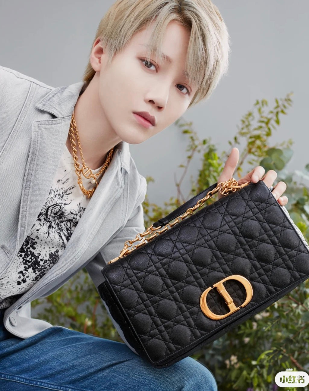 Dior Caro 大號28cm-黑色小牛皮