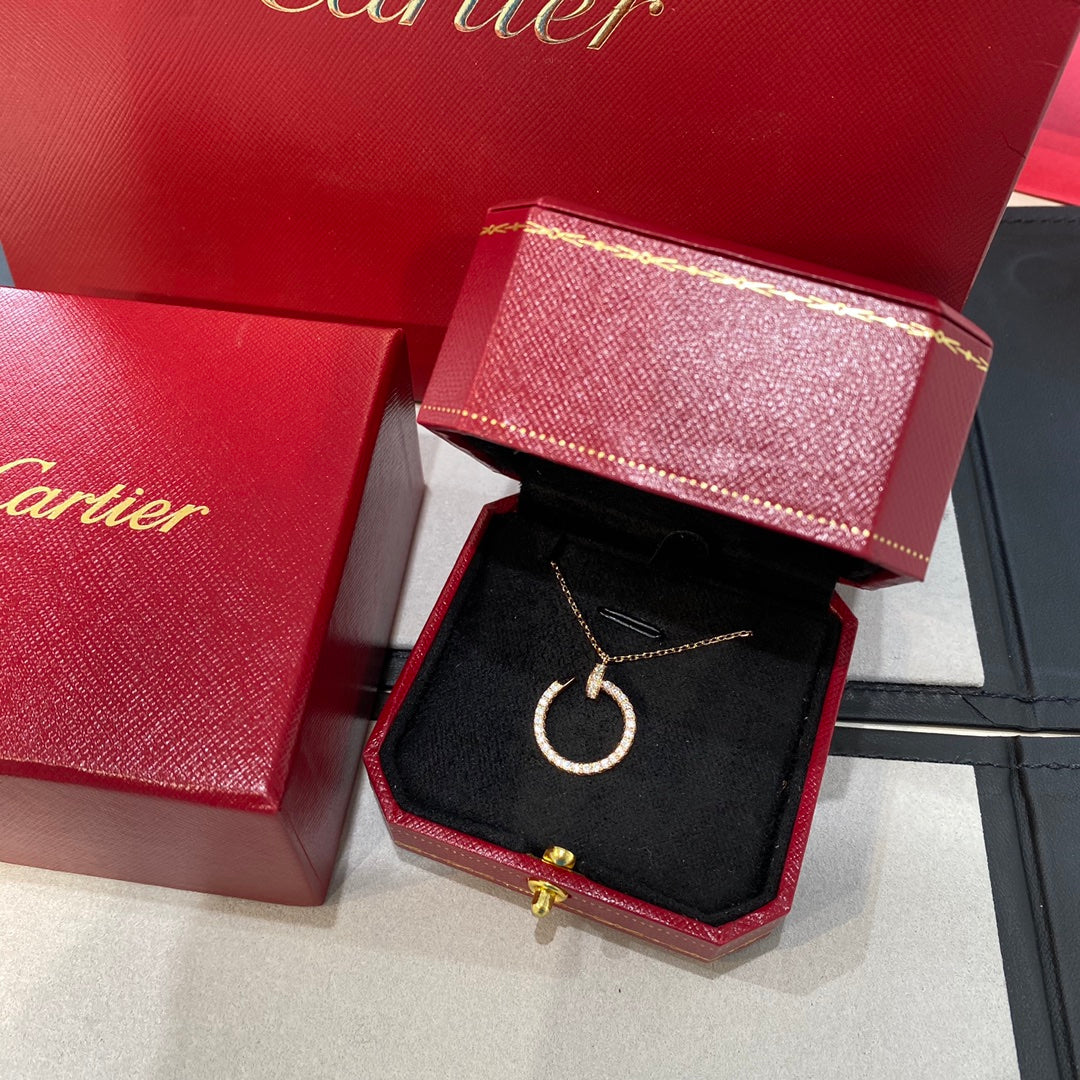Cartier 釘子滿鑽項鍊