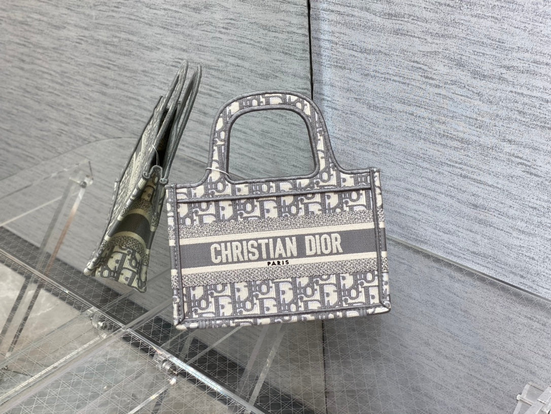 Dior Book Tote-Mini 23cm-灰色老花