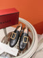 BALLY-經典方扣平底樂福鞋 黑色