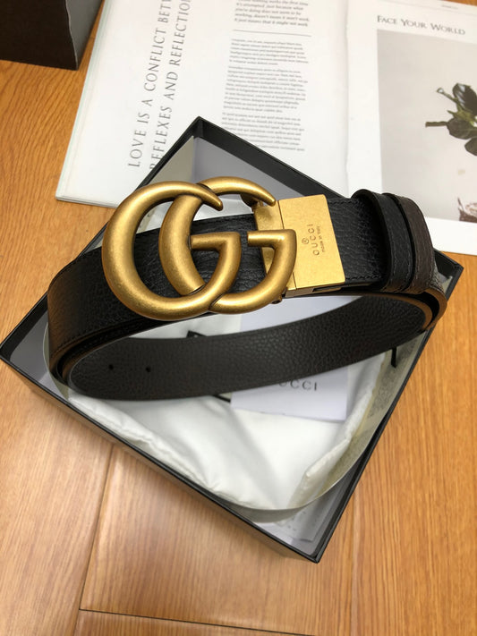 古G家-荔枝紋皮帶-3.8cm-男款