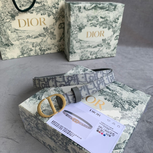 迪D家-老花金扣皮帶-2.0cm
