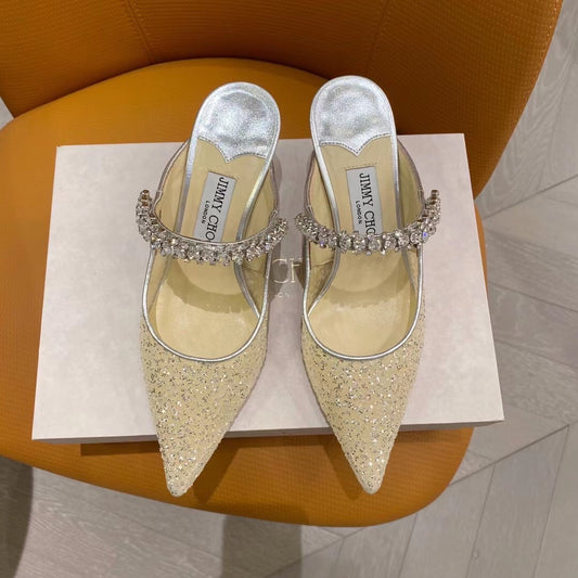 JC傑米-網紗亮片系列 尖頭 拖鞋