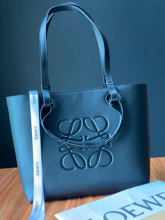 羅L威-Anagram Tote 手袋 平紋 黑色 小號