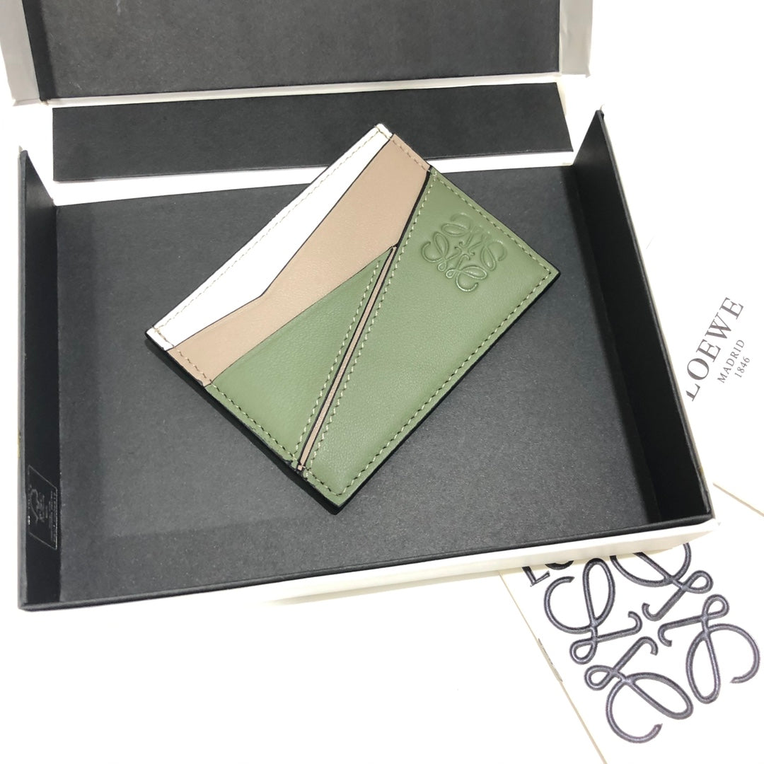 Loewe Plain Card Holder 多色拼接皮革卡包