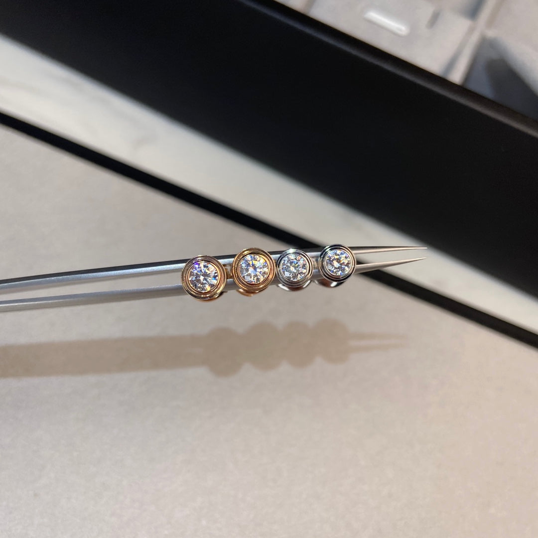 Cartier 20分單鑽耳環