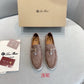Loro p1ana-羊絨復古平底鞋 淺棕色