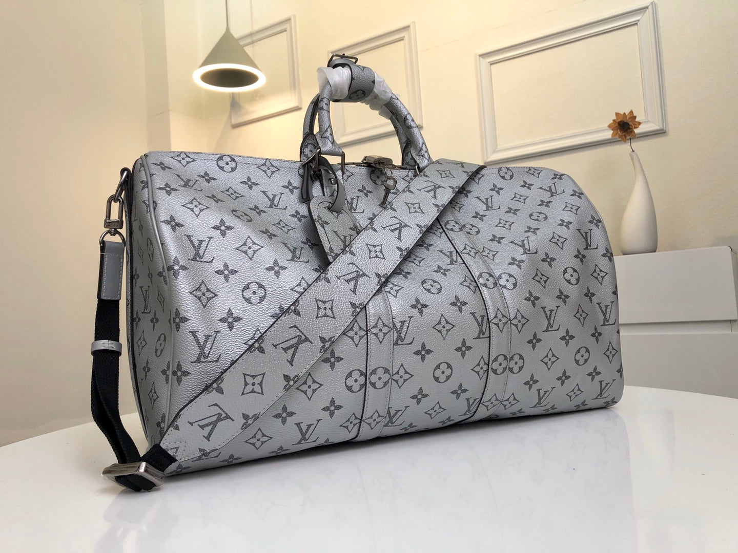 Lou-Keepall 45 旅行袋 銀色