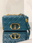 Dior Caro 小號20cm-深海藍小牛皮