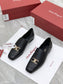 Salvatore Ferragamo鞋-菲拉格慕 經典Gancini扣 小方頭 樂福鞋 黑