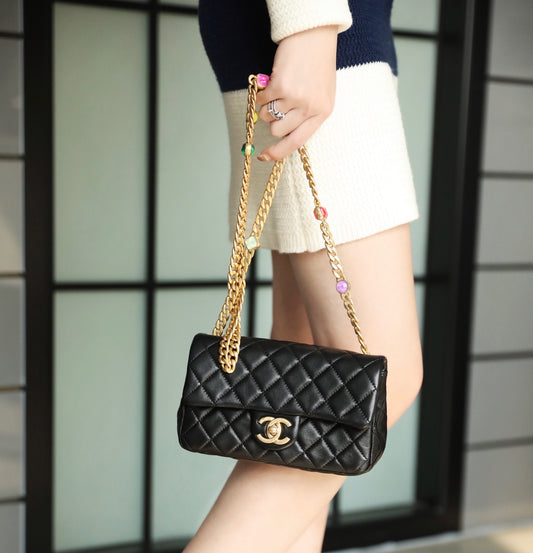 Chanel 寶石鏈條CF口蓋包