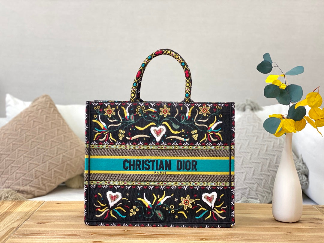 Dior Book Tote-大號41.5cm-黑花