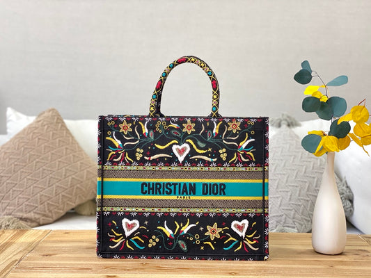 Dior Book Tote-大號41.5cm-黑花