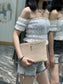 YSL_提花拼接文件手拿包-杏色金扣-30cm