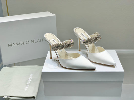 Manolo Blahnik-尖頭水鑽 高跟鞋 細跟鞋