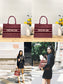 Dior Book Tote-小號36.5cm-紅色老花+天鵝絨