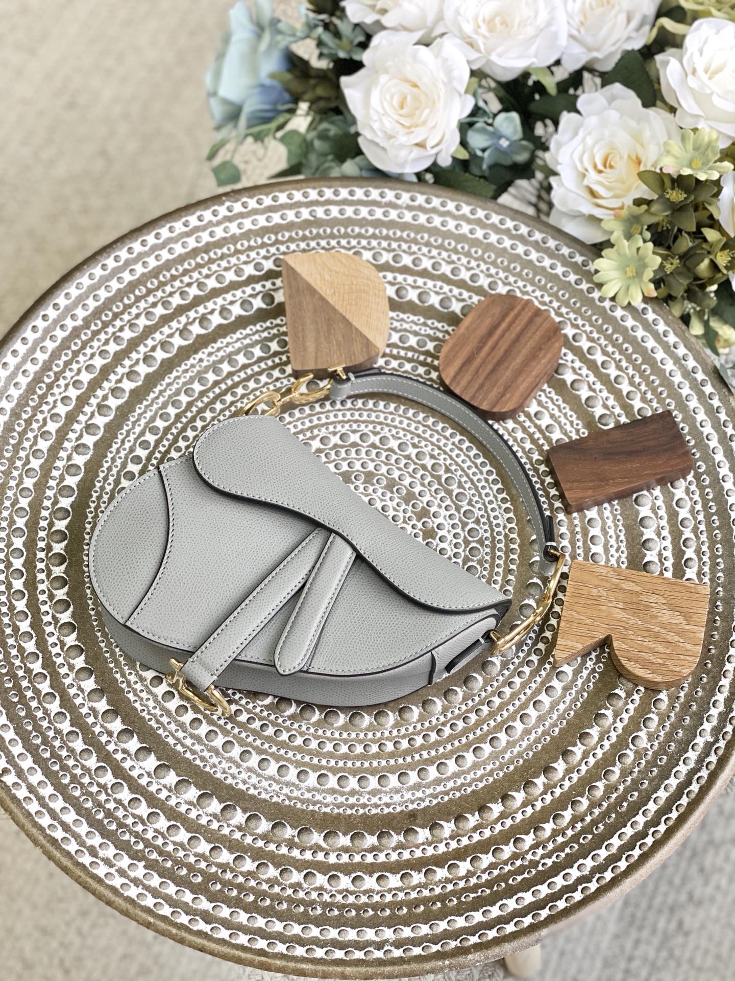 Dior Saddle 馬鞍包-手掌紋-小號岩石灰色-19.5cm