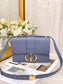 Dior 蒙田 30 Montaigne系列-24cm-金扣-牛皮手掌紋-海藍色