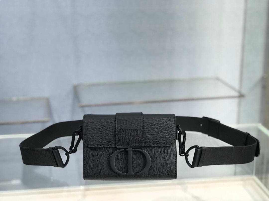 Dior 蒙田 Mini Box-磨砂扣-17.5cm-黑
