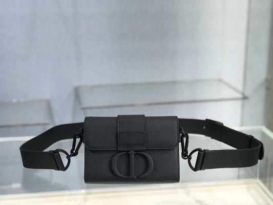 Dior 蒙田 Mini Box-磨砂扣-17.5cm-黑