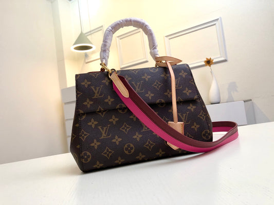 M42738 路L家-Monogram 秋冬新款 Cluny手袋 玫紅色