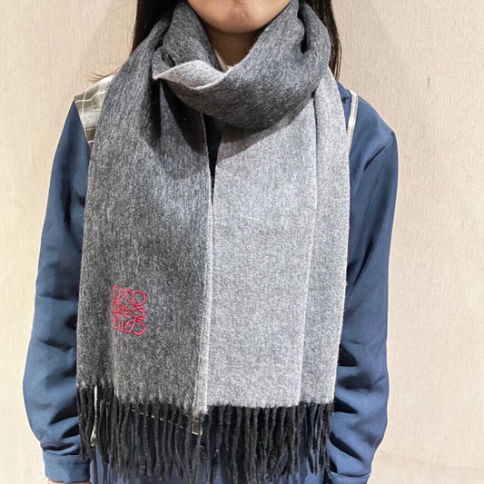 羅L威-雙面羊絨圍巾 32*180cm