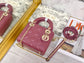 Dior-Mini Lady Dior手袋-三格黛妃-17cm-木槿粉金扣