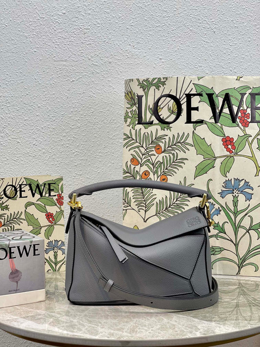 羅L威-Puzzle bag 小牛皮-荔枝皮青灰色