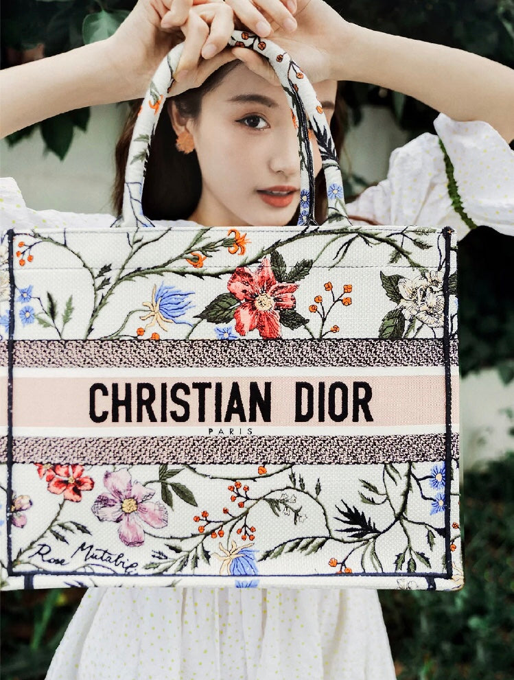 Dior Book Tote-小號36.5cm-月季花