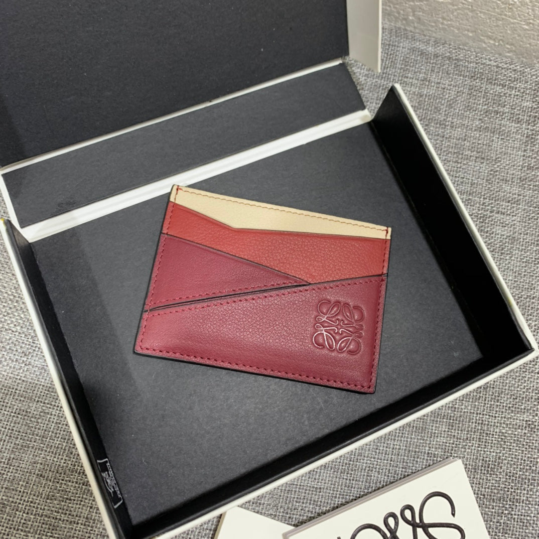 Loewe Plain Card Holder 多色拼接皮革卡包