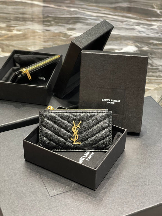 YSL 新品卡包_黑色金扣