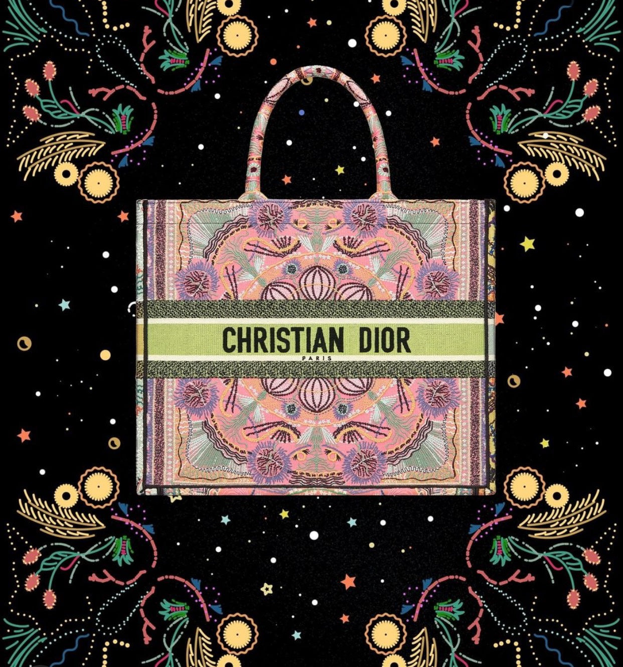 Dior Book Tote-小號36.5cm-多色花朵
