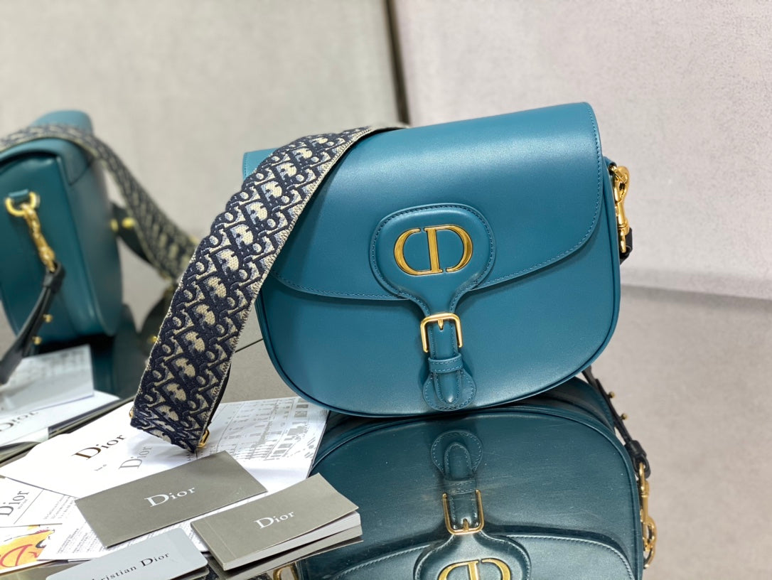 Dior Bobby-大號27cm-深海藍牛皮