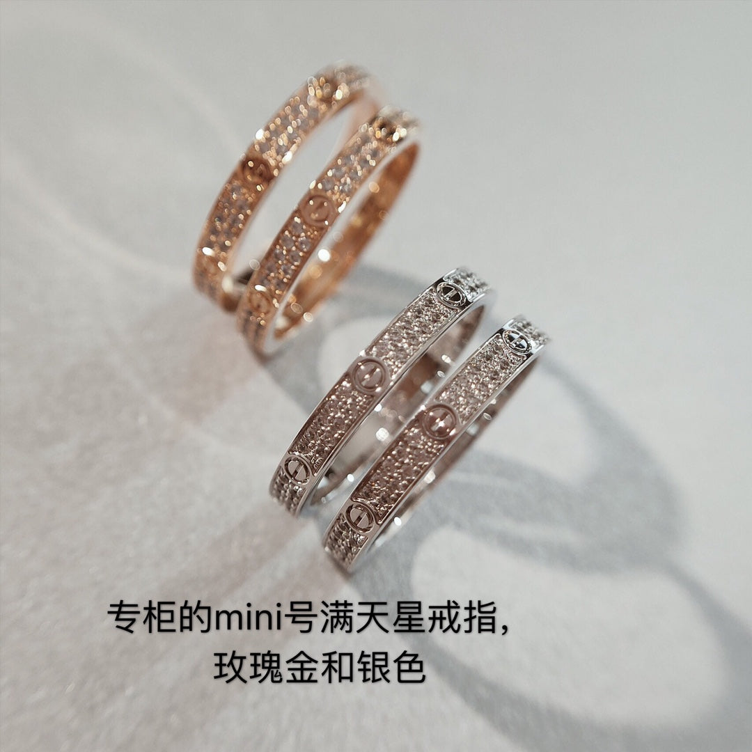 Cartier Love 細版滿天星戒指