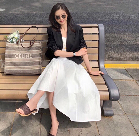 Celine 條紋提花和小牛皮正方形手袋