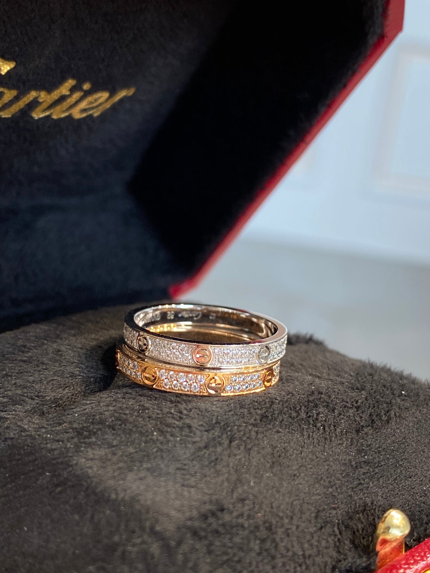 Cartier Love 細版滿天星戒指