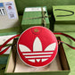 古G家- adidasxGucci聯名系列 肩背包 22x22x7cm 紅色拼