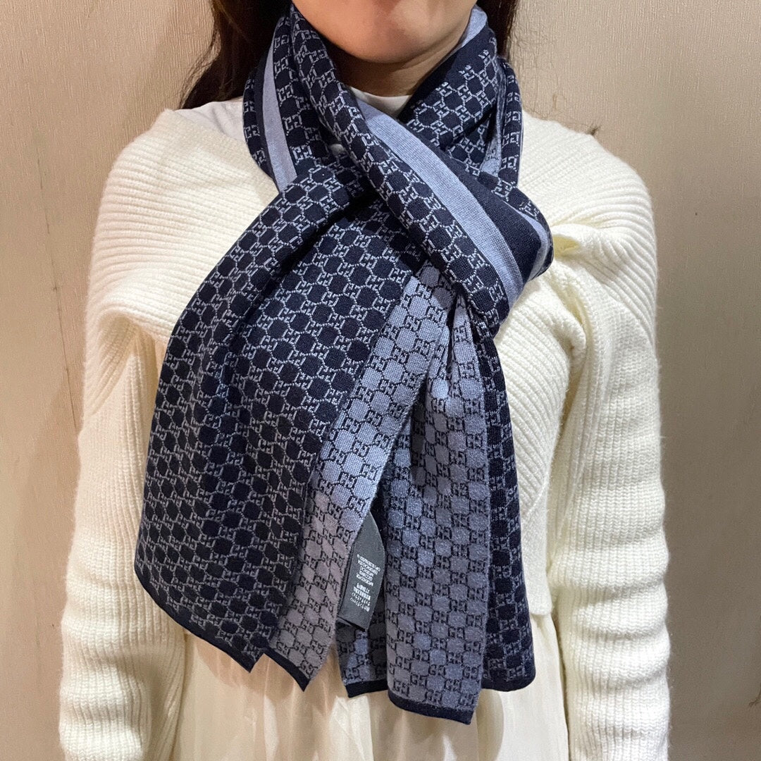 古G家-針織羊絨圍巾 32*180cm 100%頂級針織 深灰色