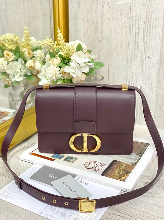 Dior 蒙田 30 Montaigne系列-24cm-牛皮平紋-棗色