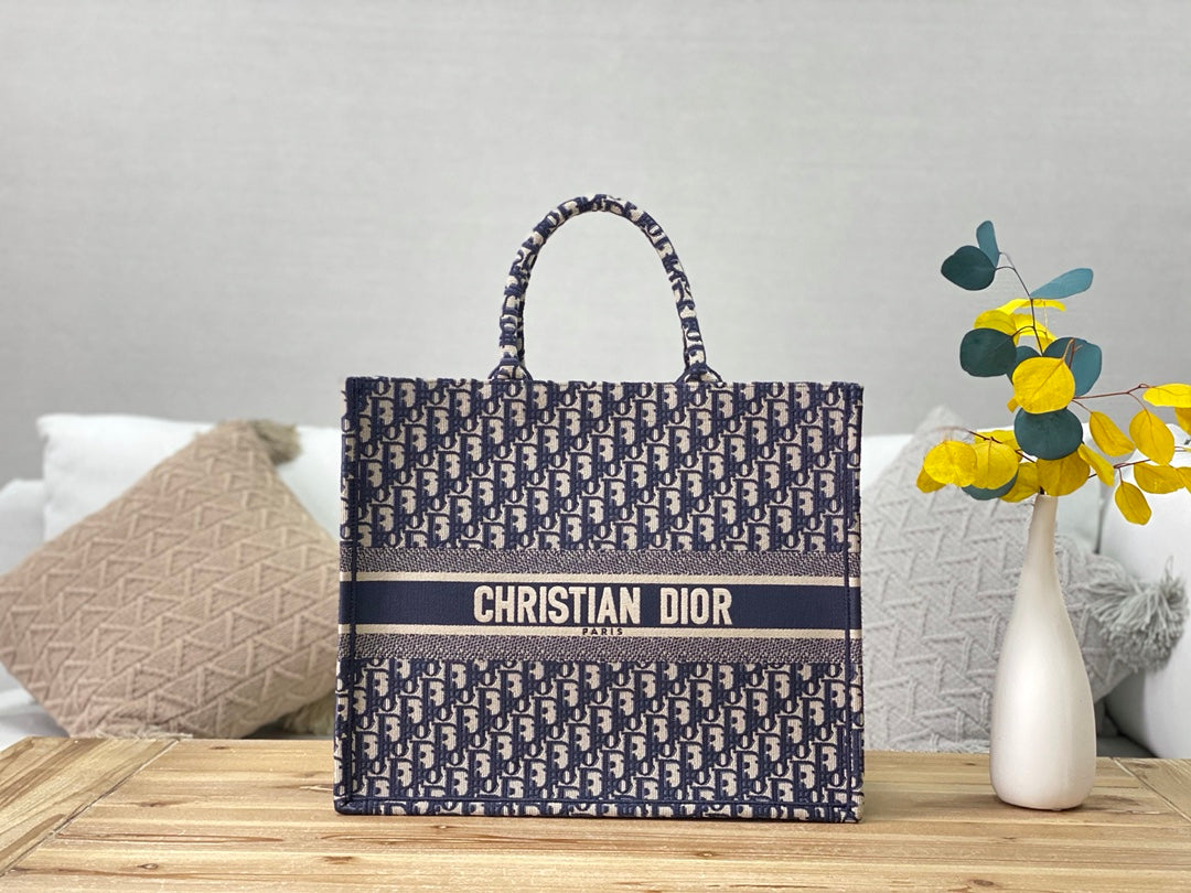 Dior Book Tote-大號41.5cm-深藍老花