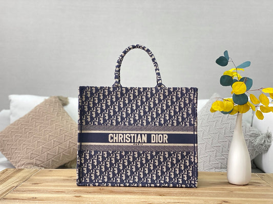 Dior Book Tote-大號41.5cm-深藍老花