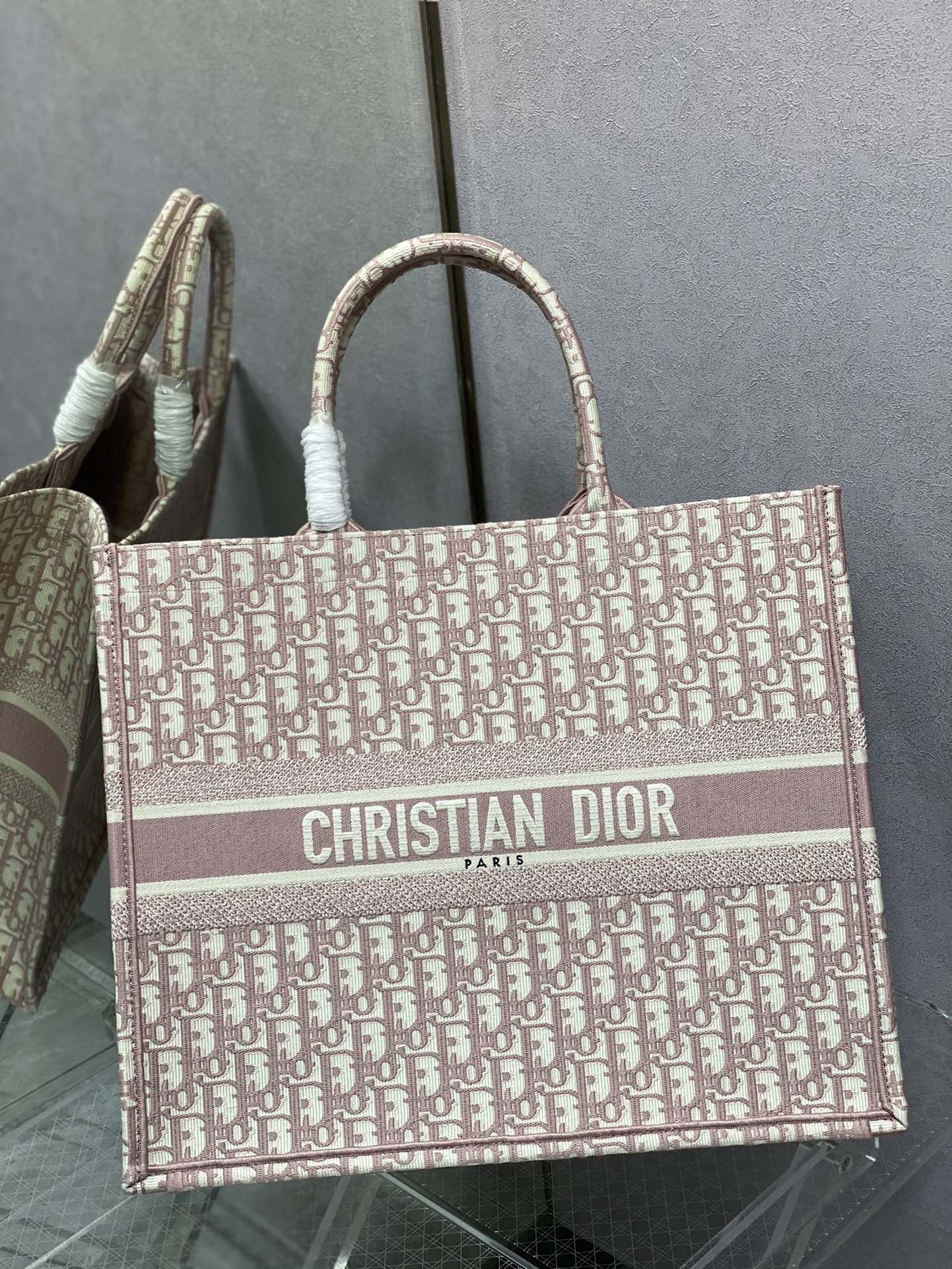 Dior Book Tote-大號41.5cm-粉色老花