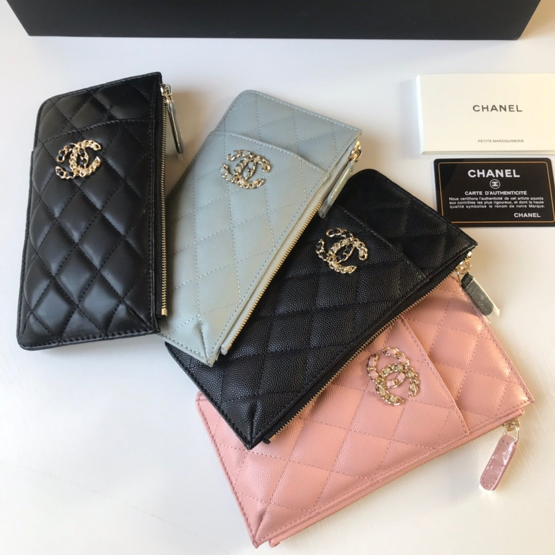 Chanel 拉鍊長夾卡包-扁長夾