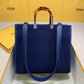 芬F家-Fendi Sunshine-中號藍色網眼手提袋
