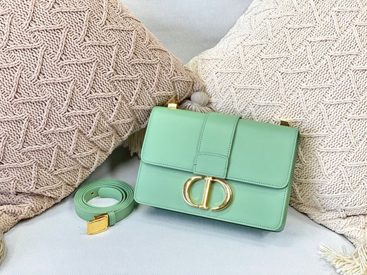 Dior 蒙田 30 Montaigne系列-24cm-牛皮平紋-薄荷綠金扣