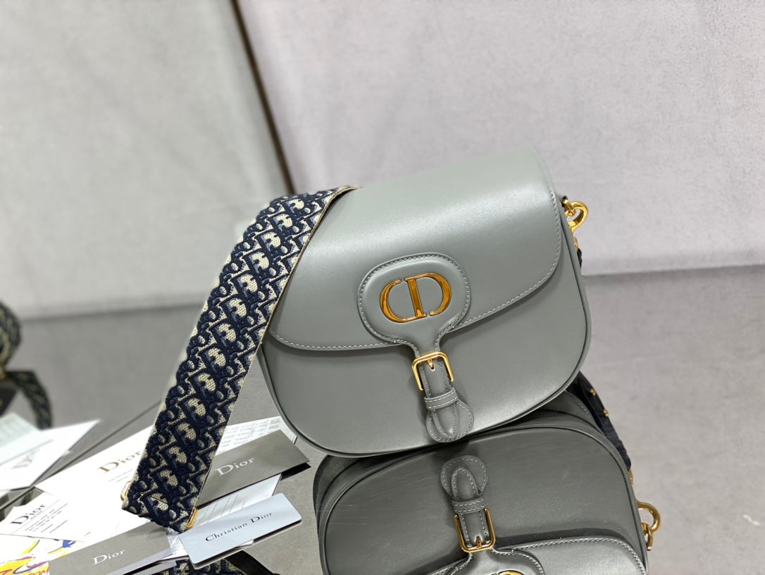 Dior Bobby-大號27cm-岩石灰牛皮
